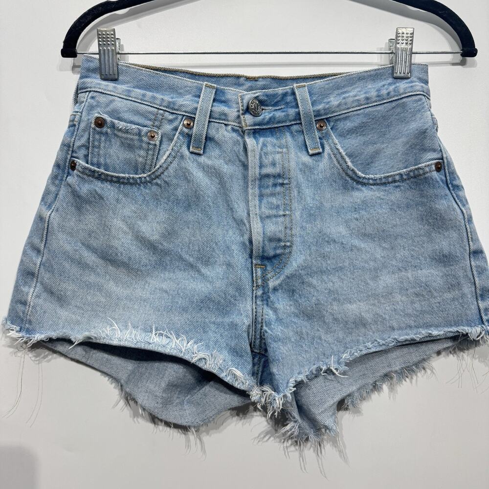 Levi's 501 Denim Cut Off Shorts Women's 25 Blue Button Fly Festival Coachella